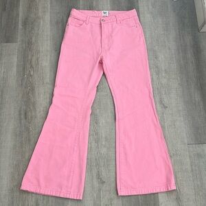 Princess Polly Pink Denim Flare Jeans